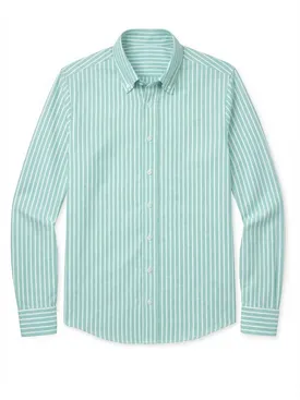 Camisa Oxford de rayas verde