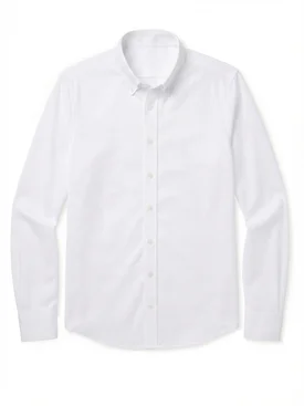 Camisa de lujo blanca lisa en popelina doble torsión
