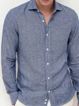 Camisa de lino grueso y resistente