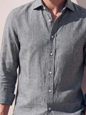Camisa de lino grueso y resistente