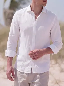 Camisa Lino liso blanco