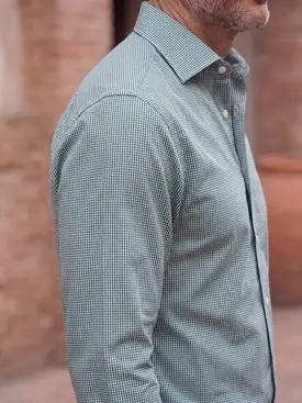 Camisa de twill de cuadros verdes
