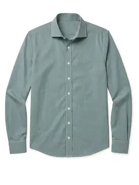 Camisa de twill de cuadros verdes