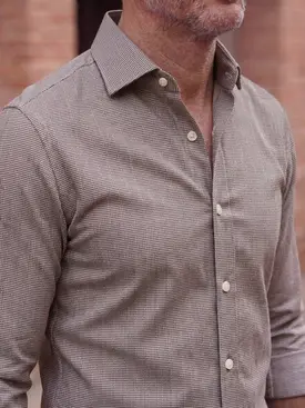 Camisa de twill lisa marrón
