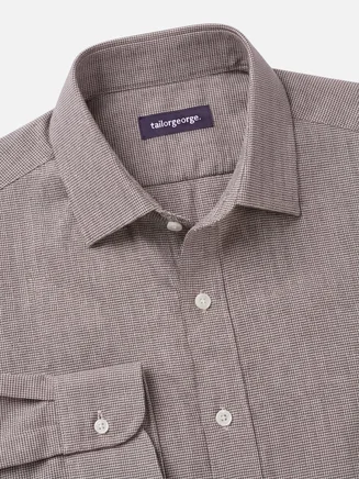 Camisa de twill lisa marrón
