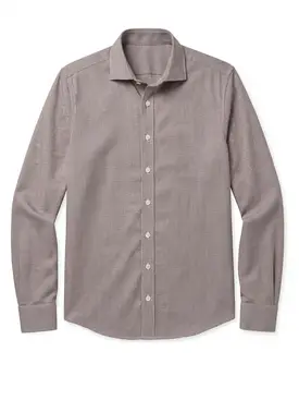 Camisa de twill lisa marrón