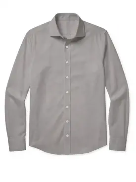 Camisa de popelina lisa marrón
