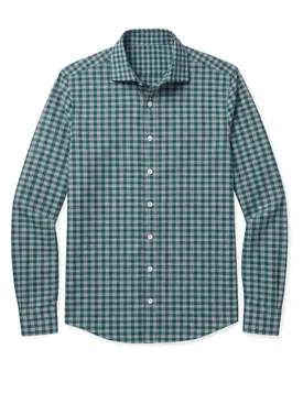 Camisa de twill de cuadros verdes