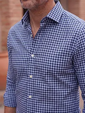 Camisa de twill de cuadros azules