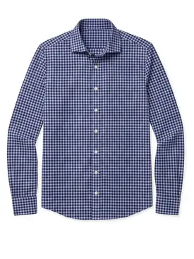Camisa de twill de cuadros azules