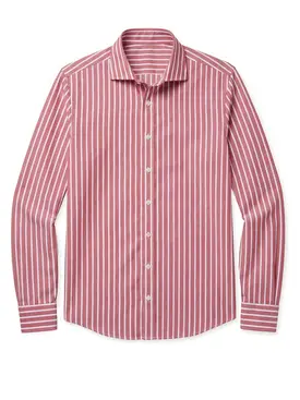 Camisa de popelina con rayas rojas
