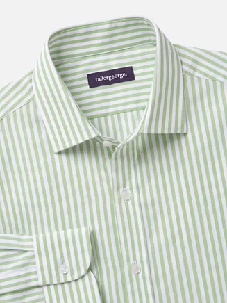 Camisa de popelina con rayas verdes