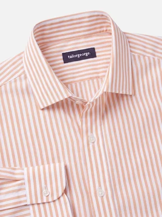 Camisa de popelina con rayas naranjas