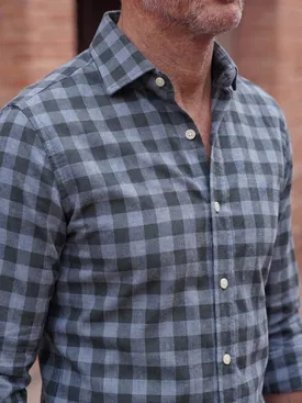 Camisa de franela de cuadros azules