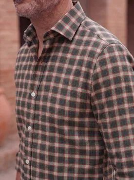 Camisa de franela de cuadros verdes