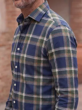 Camisa de franela de cuadros azules