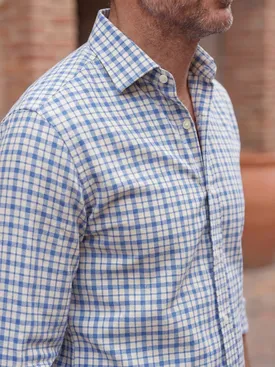 Camisa Oxford de cuadros azules