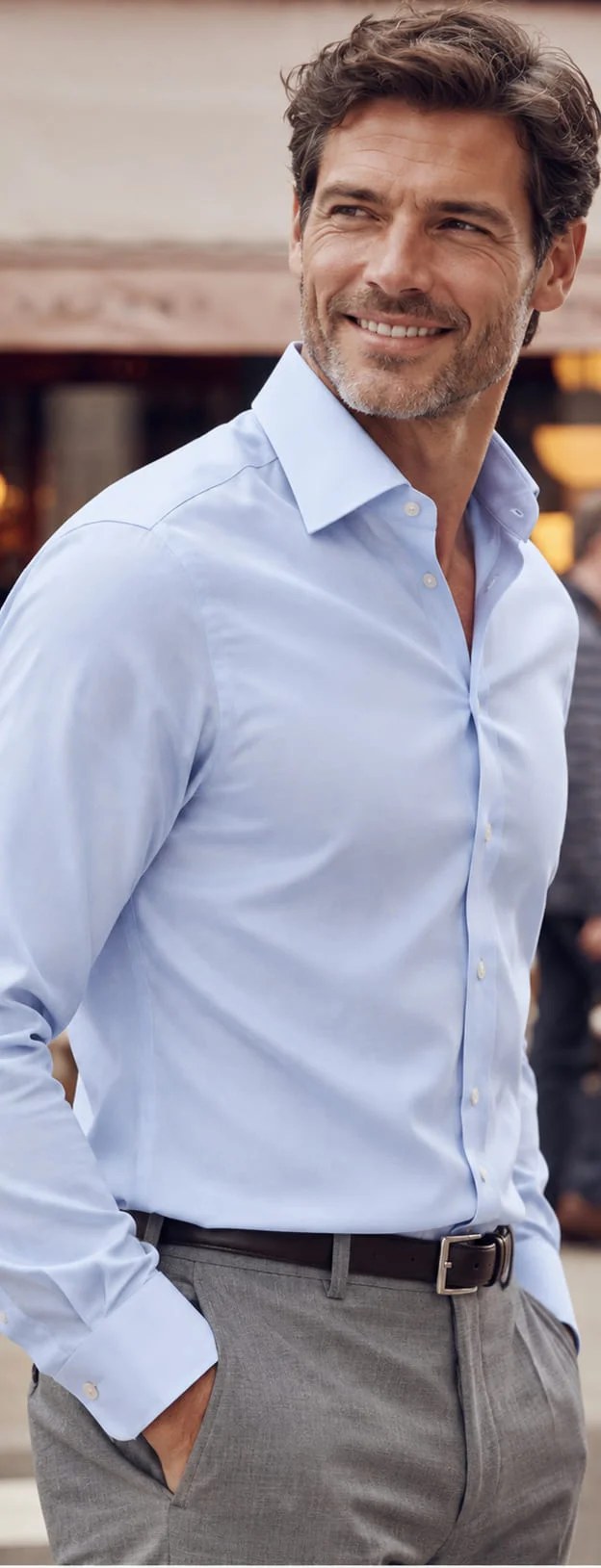 Camisa de popelina fácil de planchar